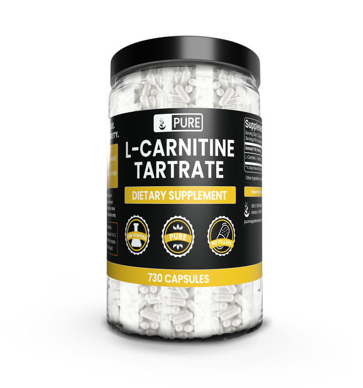 Pure Original Ingredients L-Carnitine L-Tartrate (730 Capsules) No Magnesium Or Rice Fillers, Always Pure, Lab Verified