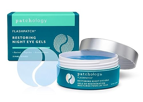 Patchology Restoring Eye Gel Patches with Retinol & Collagen - Eye Masks for Dark Circles, Puffy Eyes & Wrinkles - Anti-Aging Overnight Eye Pads Set