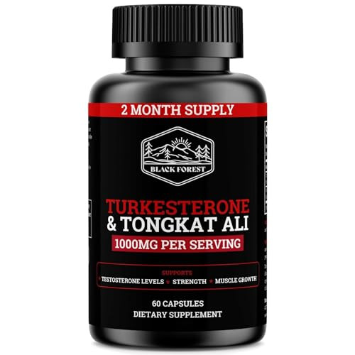 Black Forest Turkesterone Tongkat Ali Supplement 1000mg per Serving (Max Purity 95%) Turkesterone Supplement for Men (Tongkat Ali for Men Longjack 20