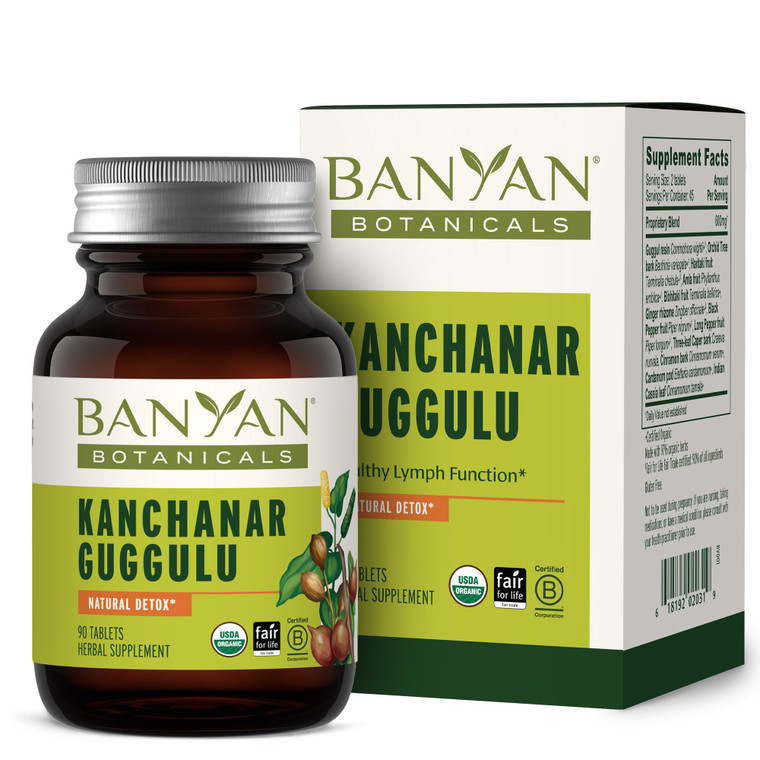 Banyan Botanicals Organic Kanchanar Guggulu  Natural Lymphatic Drainage & Detox Supplement  Systemic Cleanser for Glandular Health & Fluid Balance