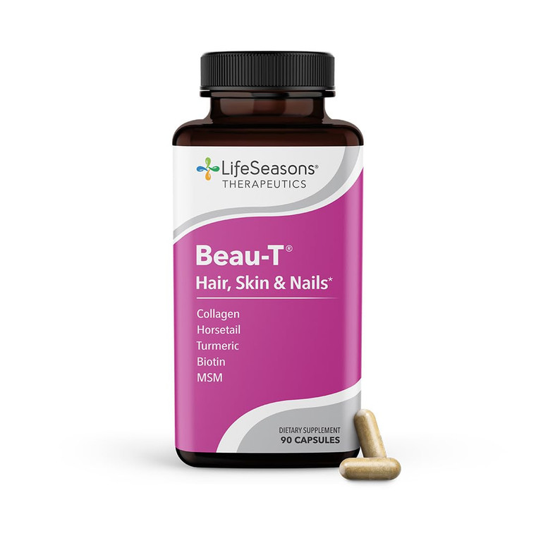 LifeSeasons Beau-T - Hair, Nail & Skincare Supplement - Promotes Healthy Hair and Nail Growth - Support Clear Skin & Fights Acne - Nail Strengthener