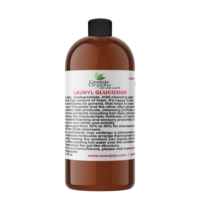 Dr Joe Lab Lauryl Glucoside Natural Surfactant - Surfactants for Soap Making, Lauryl Glucoside, DIY Shower Gel, Skin Care, Body and Face Wash, Plant
