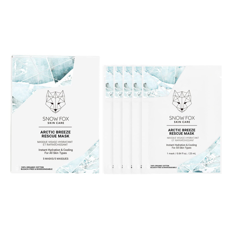 Snow Fox Arctic Breeze Rescue Sheet Mask with Peppermint & Aloe Vera  Cooling Face Mask to Calm & Revitalize Skin and Refresh after Travel  Hydrati