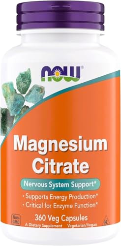 Now Supplements, Magnesium Citrate, Enzyme Function*, Nervous System Support*, Critical for Enzyme Function*, Gluten Free, Vegan, Kosher, Non-GMO 360