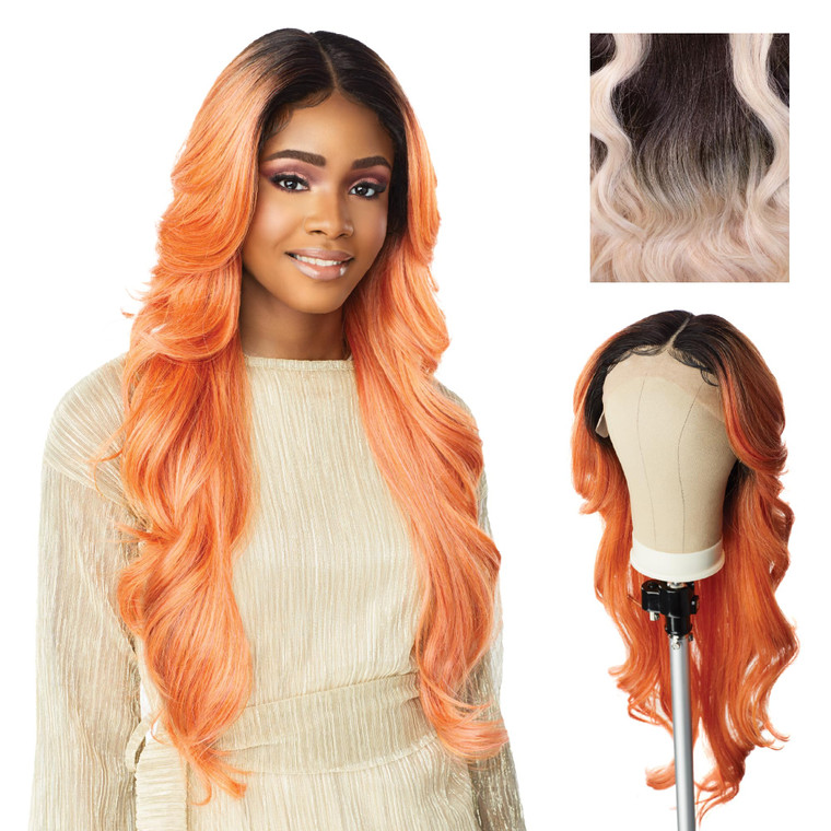 Sensationnel Butta Lace Wigs - Unit 2 Extra Wide 5 Inch Deep Parting Synthetic Preplucked Hairline Glueless Lacefront (MP/ROSEGOLD)