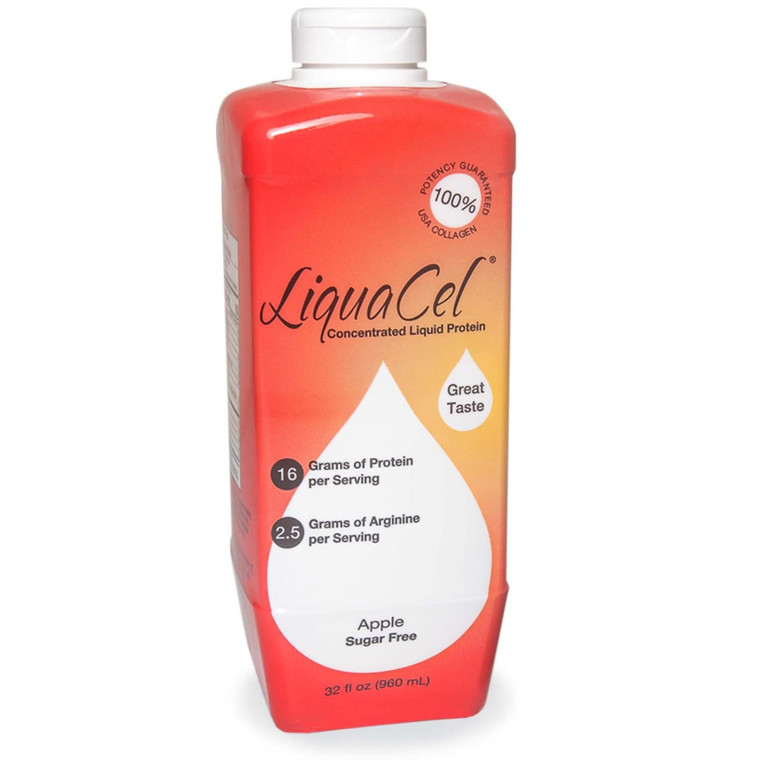 LiquaCel Concentrated Liquid Protein, Sugar-Free Apple, 32oz Bottle  Collagen Whey Arginine