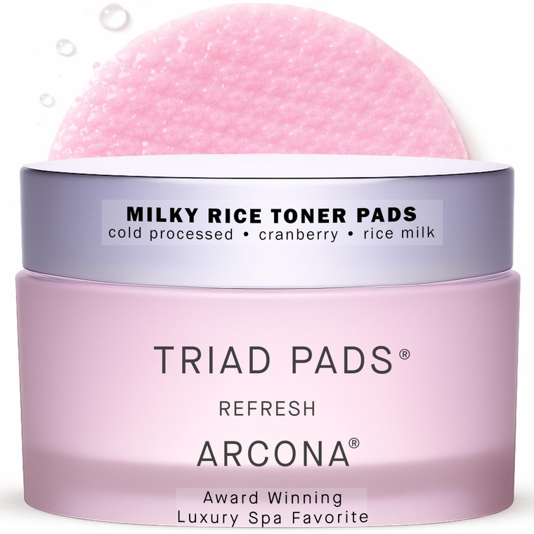 ARCONA Cranberry Triad Milky Toner Pads  Vegan Milky Toner for Face | Brightening & Hydrating Rice Toner for Face | Phyto-Nutrients & Essential Fatt