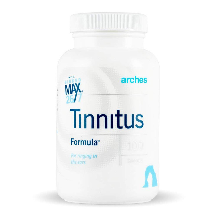Arches Tinnitus Formula - Now with Ginkgo Max 26/7 - Natural Tinnitus Treatment for Relief from Ringing Ears - 100 Count Bottle - 25 Day Supply, Gink