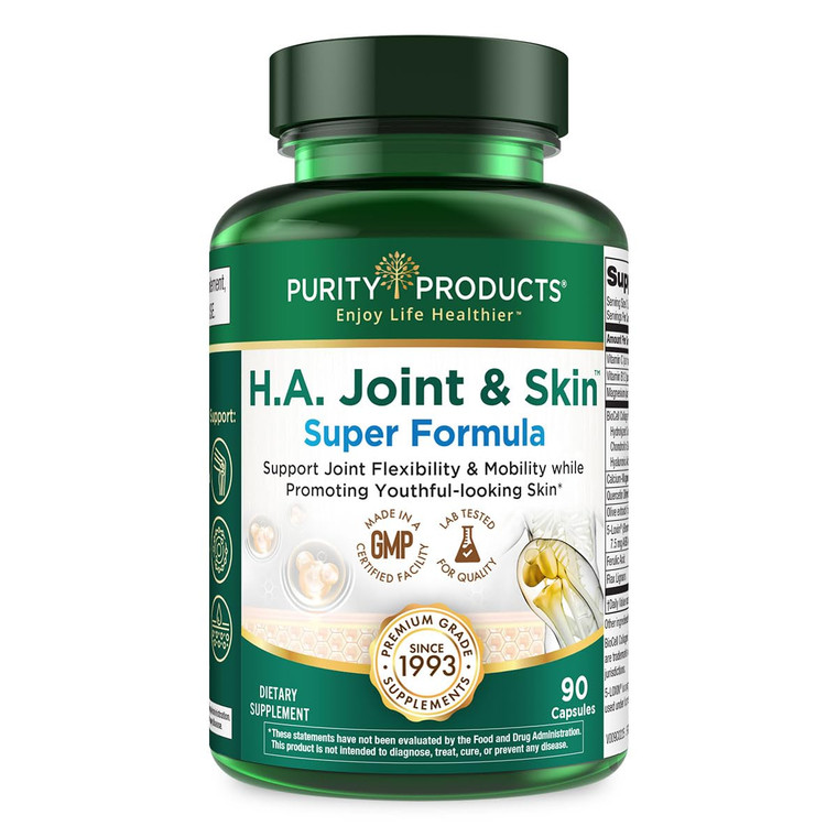 Purity Products H.A. Joint and Skin Super Formula Biocell Collagen w/Hyaluronic Acid Supports Healthy Joint Flexibility, Healthy Synovial Fluid, and
