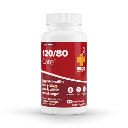 Redd Remedies, 120/80 Care, Heart Health and Natural Blood Pressure Support, 60 Vegan Capsules