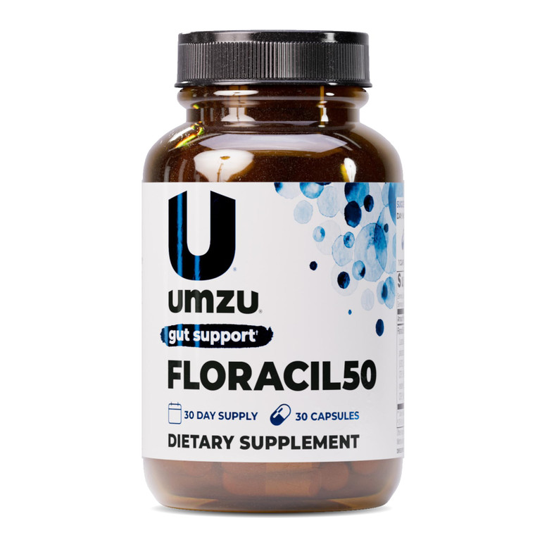UMZU Floracil50 Probiotic Supplement 30 Day Supply  50 Billion CFU with Lactobacillus Acidophilus Rhamnosus and Plantarum  Supports Gut Health Dige