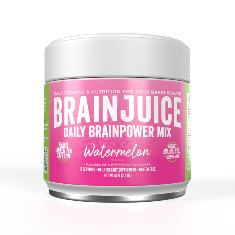 BrainJuice Nootropics Brain Support Supplement, Gluten Free Powder for Energy and Focus, Drink Mix with L Theanine, Alpha GPC, Vitamin B, Organic Gre