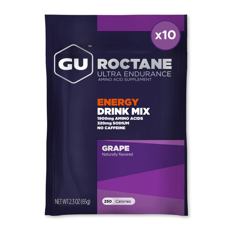 GU Energy Roctane Ultra Endurance Energy Drink Mix, Vegan, Gluten-Free, Kosher, Caffeine- Free, and Dairy-Free n-the-Go Energy for Any Workout, 10 Si