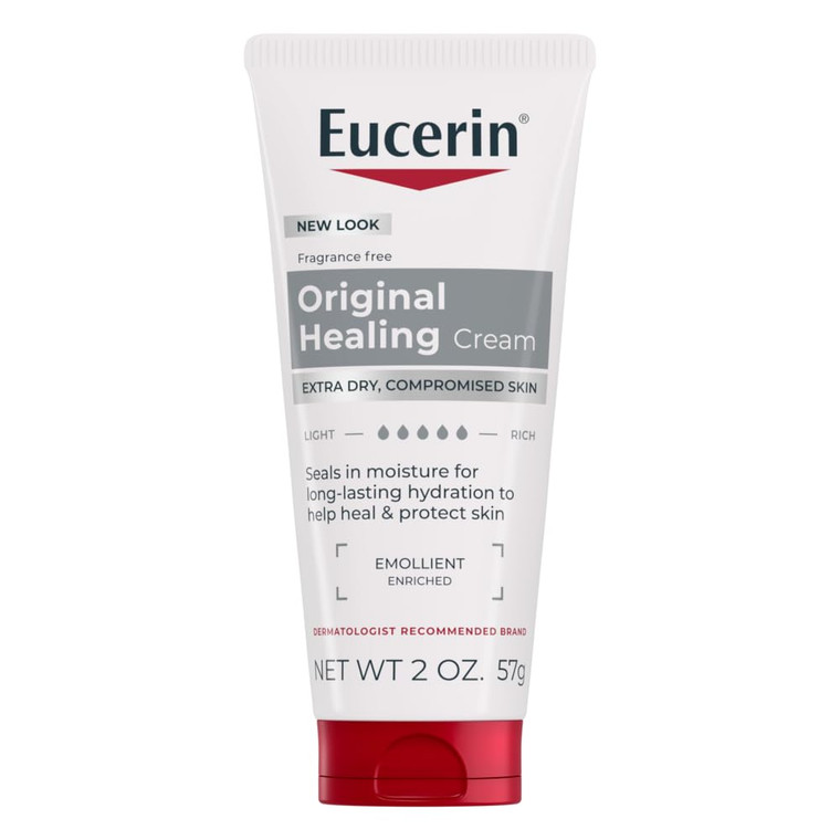 Eucerin Original Healing Cream - Fragrance Free, Rich Lotion for Extremely Dry Skin - 2 oz. Tube (Pack of 6)