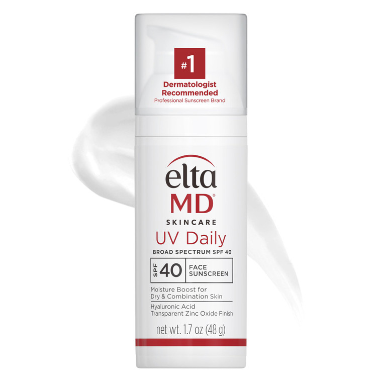 EltaMD UV Daily SPF 40 Face Sunscreen Moisturizer with Zinc Oxide, Daily Face Moisturizer with SPF, Sunscreen, For Dry Skin 1.7 oz Pump