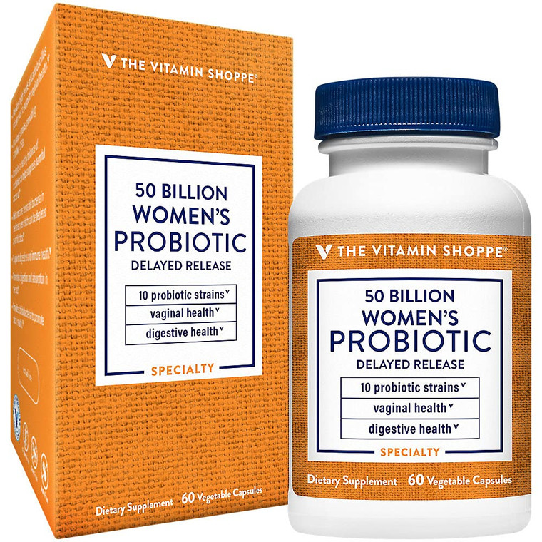 The Vitamin Shoppe Women's Probiotic Delayed Release 50 Billion - with 10 Probiotic Strains to Support Digestive, Immune & Vaginal Health or Yeast Im