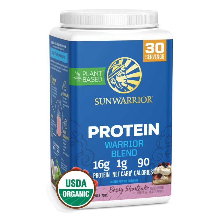 Sunwarrior Vegan Organic Protein Powder Plant-Based | BCAA Amino Acids Hemp Seed Soy Free Dairy Free Gluten Free Synthetic Free Non-GMO | Berry 30 Se