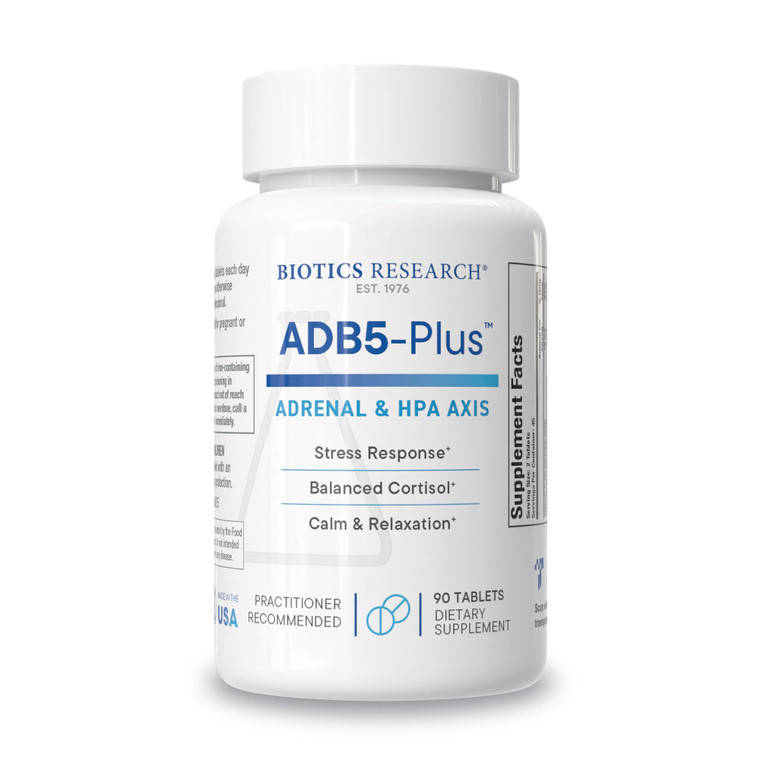 BIOTICS RESEARCH ADB5-Plus Support Healthy Adrenal Gland Function, Support Cortisol Levels, Positive Response to Stress, Healthy Energy Levels 90 Tab