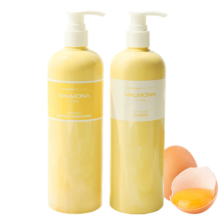 Valmona Egg Deep Nutrition Shampoo Conditioner Set Good For Dry And Damage Hair Contains honey olive oil