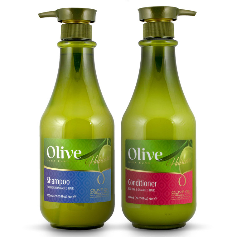 Frulatte Pure Olive Oil Clarifying Shampoo and Conditioner Set - Creamy Hydration Formula Enriched with Shea and Argan Oil for Dry, Damaged & Frizzy