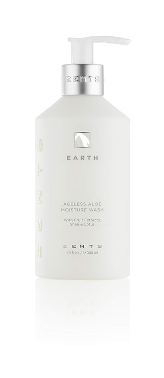 Zents Hand & Body Wash (Earth Fragrance) | Hydrating Anti-Aging Cleanser with Organic Shea Butter & Aloe for Dry Skin | Gentle & Nourishing | 10 fl o