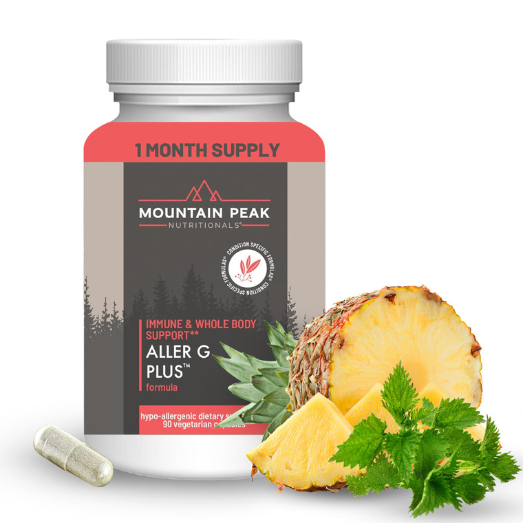 Mountain Peak Nutritionals Aller G Plus - Respiratory, Sinus, & Seasonal Allergy Support - w/Bromelain & Stinging Nettle - Promotes Healthy Immune Fu