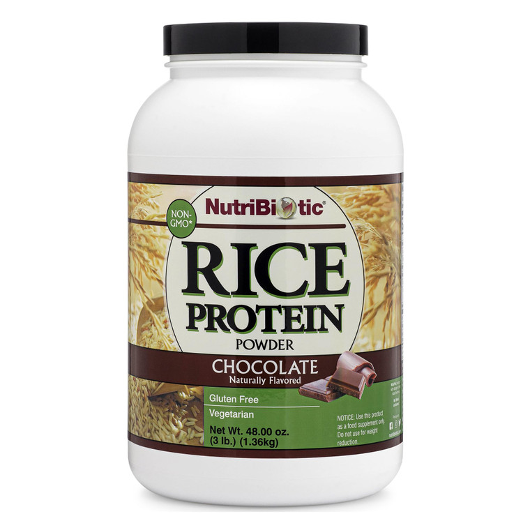 NutriBiotic  Chocolate Rice Protein, 3 Lb (1.36kg) | Low Carb, Vegetarian & Keto-Friendly Raw Protein Powder | Grown & Processed Without Chemicals,