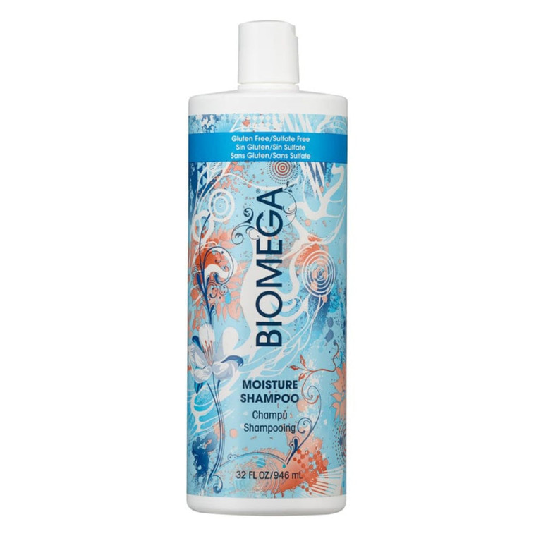 BIOMEGA Moisture Shampoo, Creates Fuller Volume, Hydrating Formula Cleanses and Infuses hair with Omega-Rich Moisturizers and Keratin Amino Acids, 32
