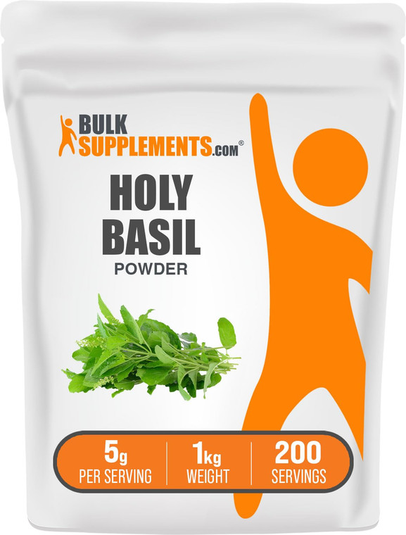 BulkSupplements.com Holy Basil Powder - Holy Basil Supplement, Holy Basil Leaf Powder - Tulsi Holy Basil, Herbal & Gluten Free, 5g per Serving, 1kg (