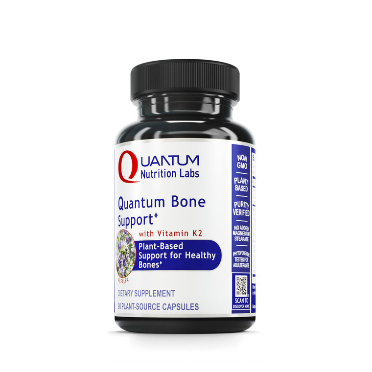 Quantum Nutrition Labs Quantum Bone Health - Bone Health Vitamins, Bone Strength Supplement for Women and Men, Organic Calcium Supplement with Fermen