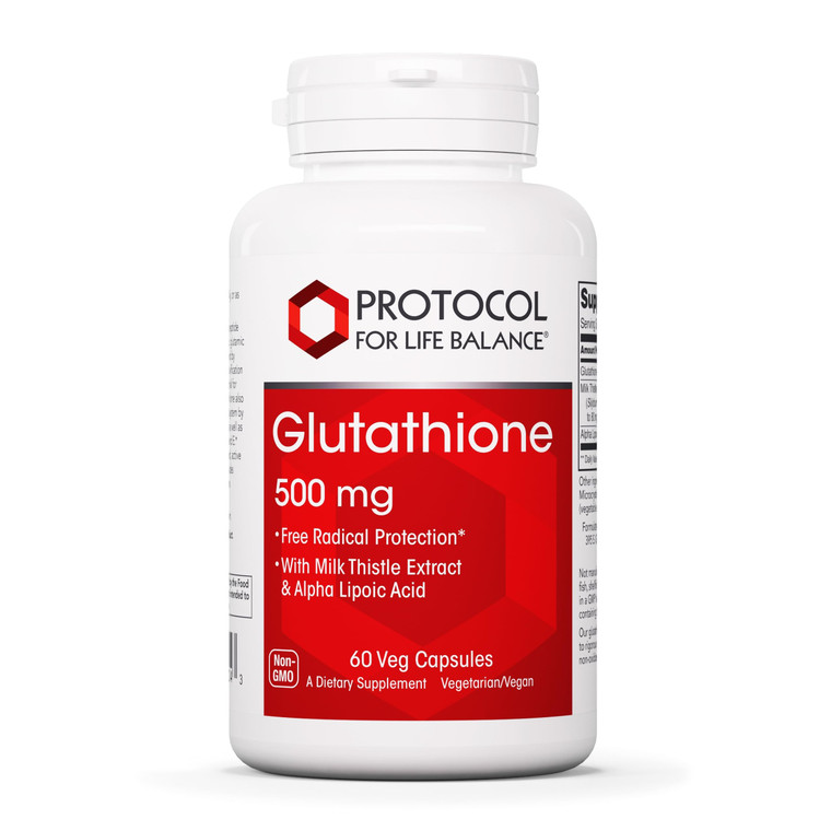 PROTOCOL FOR LIFE BALANCE Glutathione 500mg - Milk Thistle and Alpha-Lipoic Acid - 60 Veg Caps
