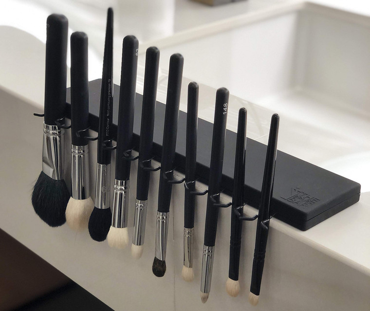 Makeup Brush Drying Rack - The Brush Bar - Makeup Brush Organizer - Portable Makeup Brush Holder - Makeup Brush Holders for Vanity - Space-Saving Mak