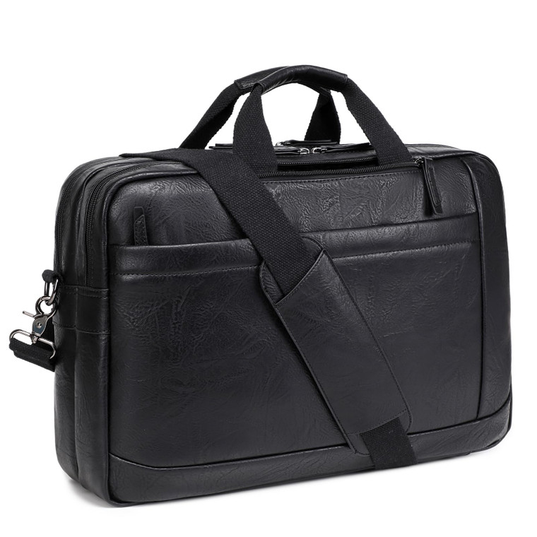 Faux Leather Messenger Bag for Men 17-17.3 Inch: Convertible 3 in 1 Backpack Laptop Briefcase Computer Handbags Shoulder CrossbodyBag with Padded for