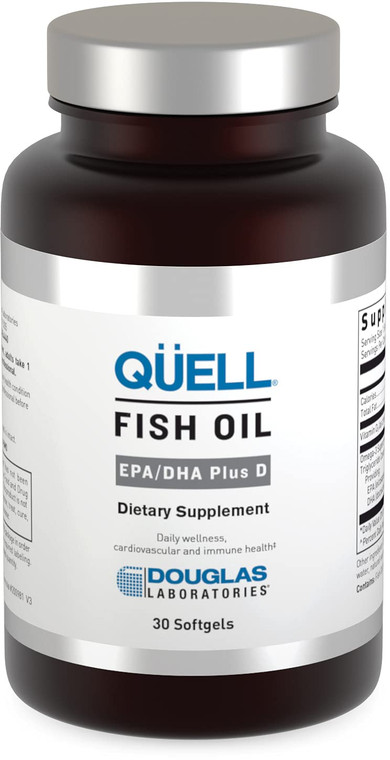 Douglas Laboratories Quell Fish Oil EPA/DHA Plus D | 3:2 Ratio of EPA to DHA Essential Omega 3 Fatty Acids Plus 1,000 I.U. of Vitamin D3* | 30 Softge