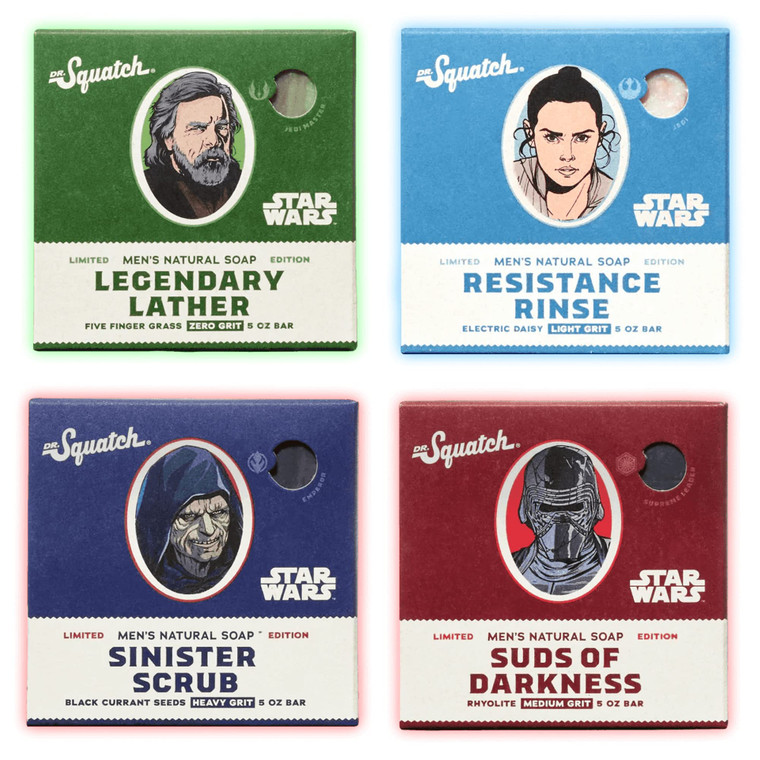 Dr. Squatch Limited Edition Soap Star Wars Soap Collection II - Mens All Natural Bar Soap - 4 Bar Soap Bundle