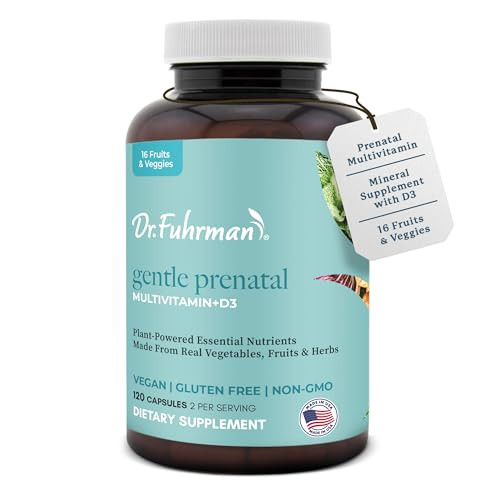 Dr Fuhrman Prenatal Vitamins For Women | Doctor-Formulated Prenatal Vitamins | Natural Folate, B12, Choline & Iodine for Pregnancy Support, Brain & I