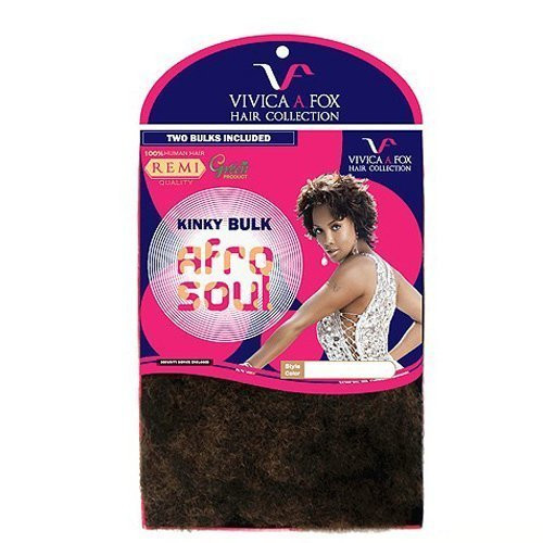 VIVICA A FOX Human Afro Soul Kinky Bulk 16" - HKBK16 (#4 - Medium Dark Brown)