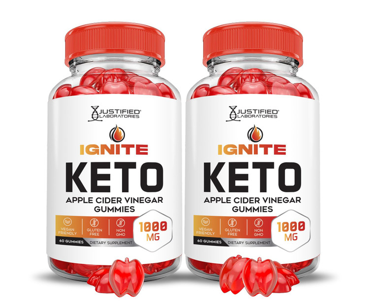 Justified Laboratories (2 Pack Ignite Keto ACV Gummies Advanced 1000MG Ignite Keto Gummies Formula Apple Cider Vinegar Formulated with Pomegranate Be