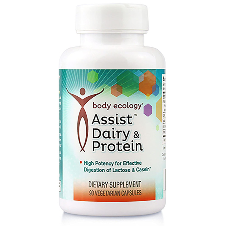 Body Ecology Assist Dairy and Protein | High Potency Supplements for Effective Digestion of Lactose and Casein | Supports Healthy Digestion | 90 Vege
