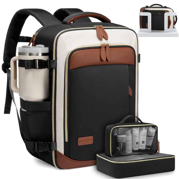 LOVEVOOK 40L Travel Backpack for Women, Carry On Backpack with 3 Packing Cubes,TSA Personal Item Travel Bag Airline Approved, Water Resistant Weekend