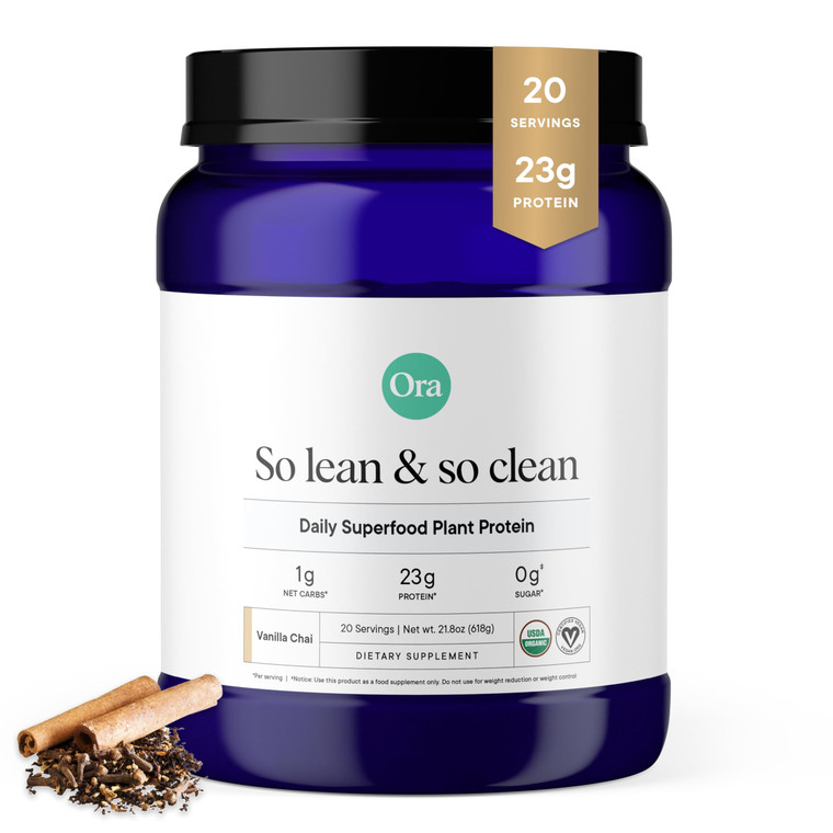Ora Organic Vegan Protein Powder - 23g Plant-Based Protein Powder for Women and Men | Clean Protein Source, Keto Friendly, Gluten Free, Paleo, Dairy-