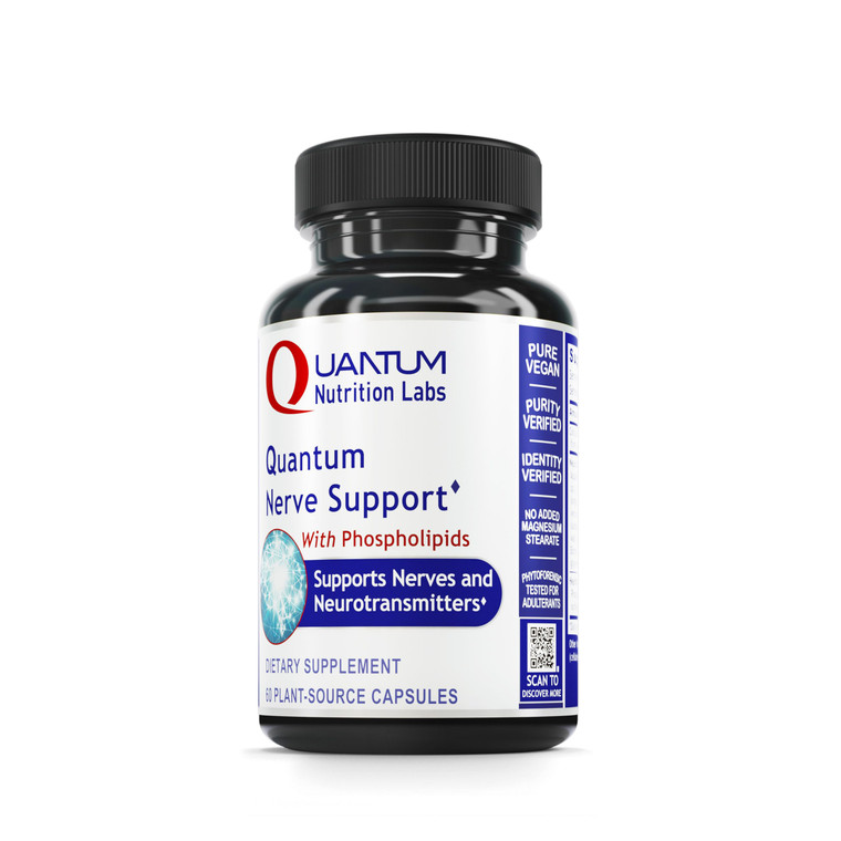 Quantum Nutrition Labs Nerve Support - Nerve Health Supplements, Brain Supplements, Nootropic with Rhodiola Rosea, Brain & Nerve Health - 60 Vegetari