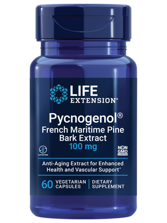 Life Extension Pycnogenol  French Maritime Pine Bark Extract  Scientifically Studied Healthy Aging & Vascular Health Supplement  Non-GMO, Gluten-F