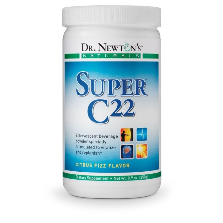 Dr. Newtons Naturals Super C22 Effervescent Vitamin C Fizzy Powdered Drink Mix with 22 Natural Sources of Vitamin C  1500mg -8.9 Ounce Can
