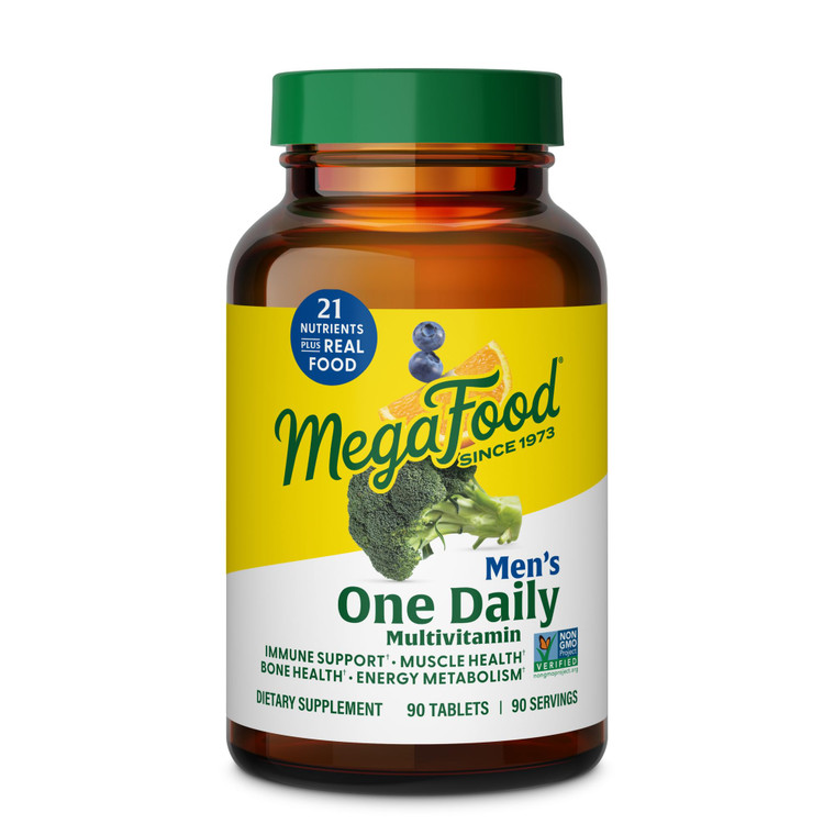 MegaFood One Daily Mens Multivitamins - Multivitamin for Men - Vitamin C, Vitamin D3 & Vitamin B12 - Muscle, Energy Metabolism & Immune Support - Veg