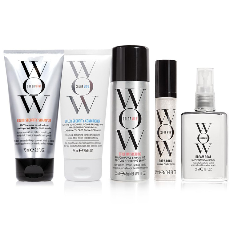 COLOR WOW Best Vacay Hair Ever Travel Kit  Includes Shampoo, Conditioner, Dream Coat, Style on Steroids, and Pop + Lock, These key essentials are ex