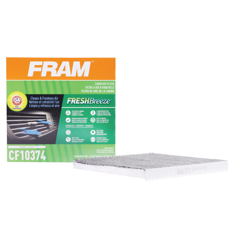 FRAM Fresh Breeze Cabin Air Filter with Arm & Hammer Baking Soda, CF10374 for Dodge/Toyota Vehicles