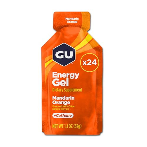 GU Energy Original Sports Nutrition Energy Gel, Mandarin Orange, 24 Count Box