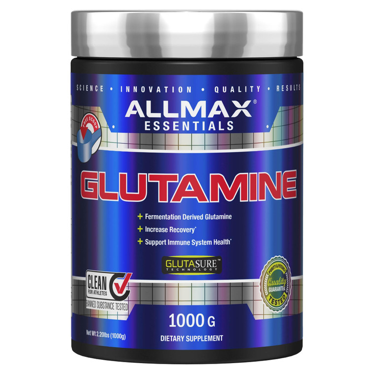 ALLMAX L Glutamine Powder 1000g, Fermented L-Glutamine Powder Pure, Unflavored Glutamine Supplement for Gut Health, Recovery & Immune Support, Vegan,