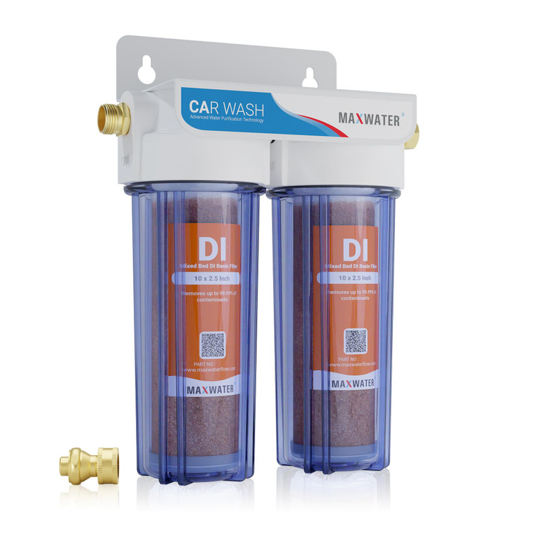 Max Water 2 Stage Deionized Spot Free Car Rinse Unit, Premium Water Deionizer for Spotless Car Wash Water System, RV and Motorcycle, No Towel Drying